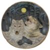 Wolf-Pair Winter Wolf Howling at the Moon
